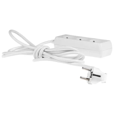 Extension cord with triple socket;ECO 3X2p+Z 10A 3m white