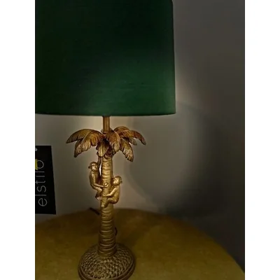 EXTRAVAGANZA COCONUT Stolní lampa E27 IP20 mosaz se zeleným stínidlem