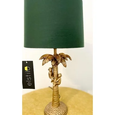 EXTRAVAGANZA COCONUT Stolní lampa E27 IP20 mosaz se zeleným stínidlem
