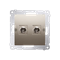 "F" type double antenna socket gold metallic matt
