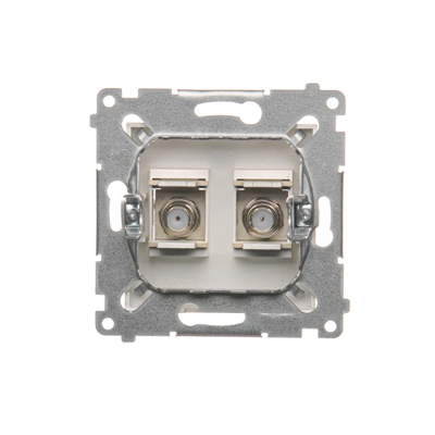 "F" type double antenna socket gold metallic matt