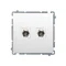 F-type double antenna socket, white