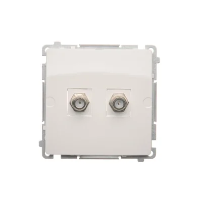F-type double antenna socket, white