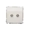 F-type double antenna socket, white