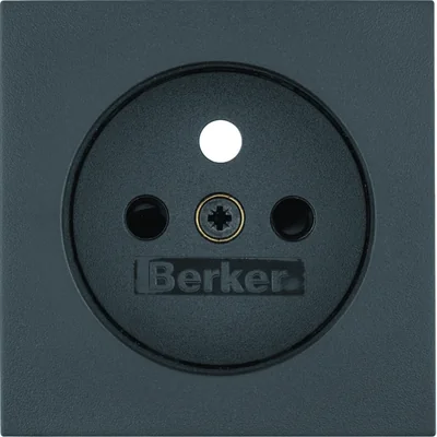 Faceplate for earthed socket with contact shutter, anthracite
