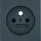 Faceplate for earthed socket with contact shutter, anthracite