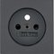 Faceplate for earthed socket with contact shutter, anthracite