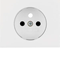 Faceplate for earthed socket with contact shutters, white