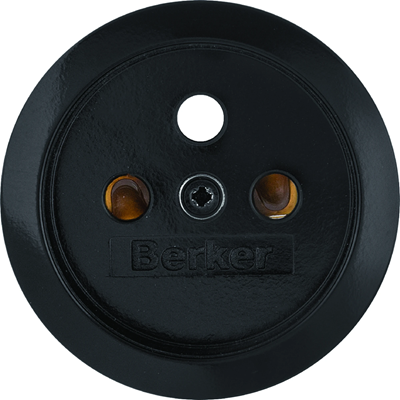 Faceplate for grounded socket with contact shutters black