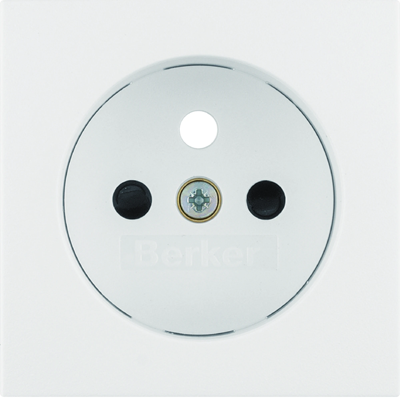 Faceplate with contact apertures for earthed socket white