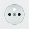 Faceplate with contact apertures for earthed socket white