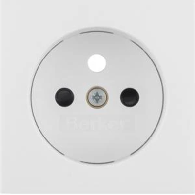 Faceplate with contact apertures for earthed socket white