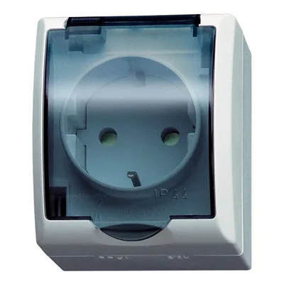 FALA Gniazdo pojedyncze z uziemieniem schuko, biały, wyposażone w przesłony torów prądowych