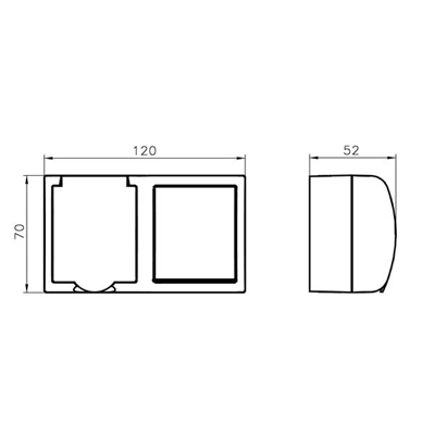 FALA Interrupteur unipolaire + prise schuko simple avec couvercle transparent