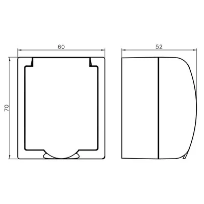 FALA Single socket with grounding, white, transparent cover, equipped with shutters for current paths