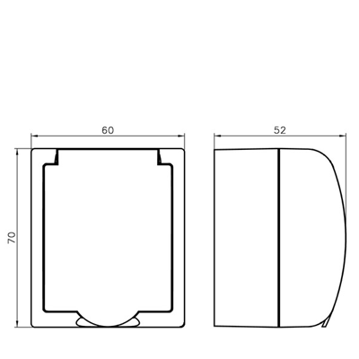 FALA Single socket with grounding, white, transparent cover, equipped with shutters for current paths