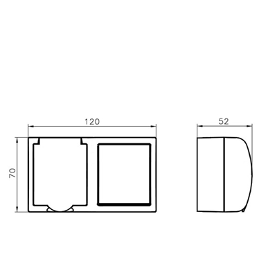 FALA Unipolar switch with backlight + single socket with earthing, - white - White cover