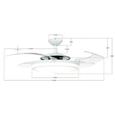 FANAWAY EVO 2 Lampada da soffitto con ventilatore, bianca
