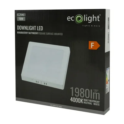 Faretto da incasso N/T quadrato 18W 4000K bianco DL-1