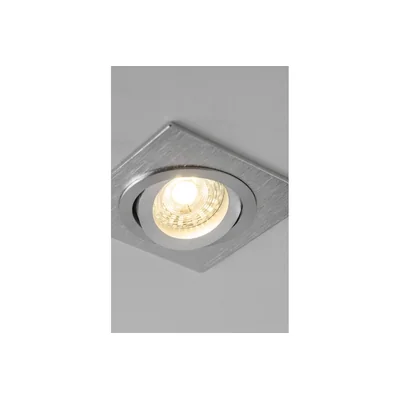 Faretto da soffitto Morena, IP20, quadrato, acciaio inox