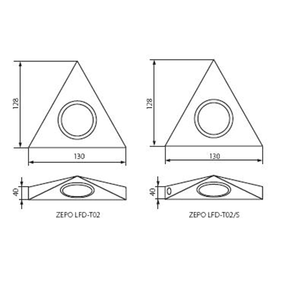 Faretto sottopensile ZEPO LFD-T02 CROMO OPACO