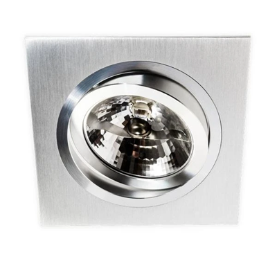 FARO I ALLUMINIO Brushed aluminum recessed lamp