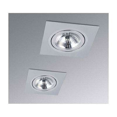FARO I ALLUMINIO Brushed aluminum recessed lamp
