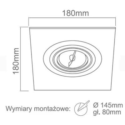Faro I Nero Stropní vestavné svítidlo, černé