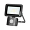 FARO S LED-Fluter, 10 W, mit PIR-Sensor, 800 lm, Schutzart IP44, 4000 K, Aluminium + Glas