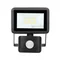 FARO S LED-Fluter, 10 W, mit PIR-Sensor, 800 lm, Schutzart IP44, 4000 K, Aluminium + Glas
