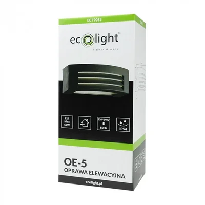 Fassadenleuchte OE-5 1xE27 IP54 SCHWARZ