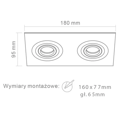 Fasto II Alluminio Vestavné stropní svítidlo, broušený hliník