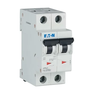 FAZ-D10/2 Circuit breaker 15kA, In=10A, D-characteristic, 2-pole. FAZ series