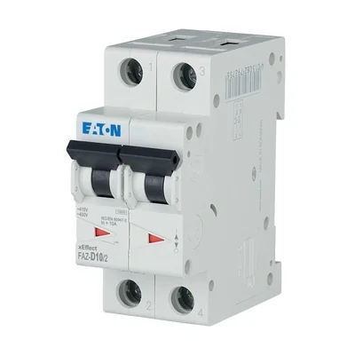 FAZ-D10/2 Disyuntor 15kA, In=10A, característica D, 2 polos. serie FAZ