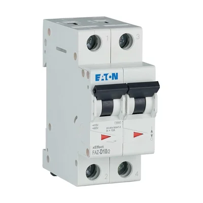 FAZ-D10/2 Disyuntor 15kA, In=10A, característica D, 2 polos. serie FAZ