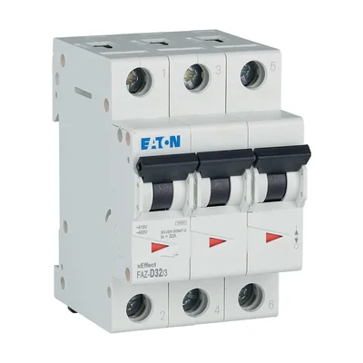 FAZ-D32/3 Interruttore automatico 15kA, In=32A, caratteristica D, 3 poli. Serie FAZ