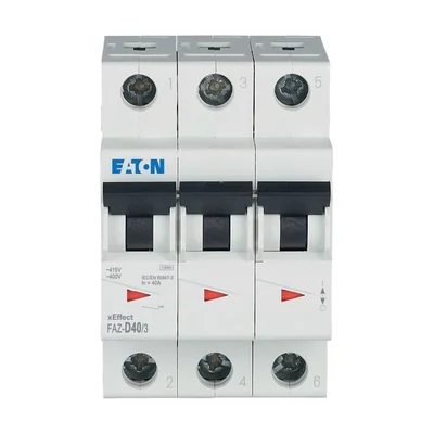 FAZ-D40/3 Автоматичний вимикач 15kA, In=40A, D-характеристика, 3-пол. Серія FAZ