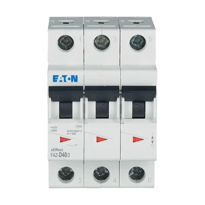 FAZ-D40/3 Disyuntor 15kA, In=40A, característica D, 3 polos. serie FAZ