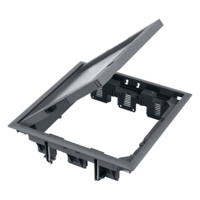 FB Floor box 12xK45 or 6xW500 with a cover 12mm and a lock gray