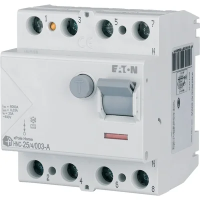 Fehlerstromschutzschalter HNC-25/4/003-A 6 kA, In = 25 A, IΔN = 0,03 A, Typ A, 4-polig. HNC-Serie