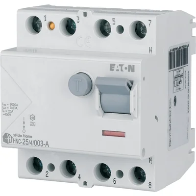 Fehlerstromschutzschalter HNC-25/4/003-A 6 kA, In = 25 A, IΔN = 0,03 A, Typ A, 4-polig. HNC-Serie