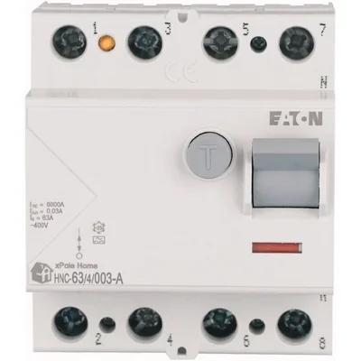 Fehlerstromschutzschalter HNC-63/4/003-A 6 kA, In = 63 A, IΔN = 0,03 A, Typ A, 4-polig. HNC-Serie