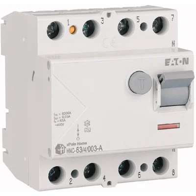 Fehlerstromschutzschalter HNC-63/4/003-A 6 kA, In = 63 A, IΔN = 0,03 A, Typ A, 4-polig. HNC-Serie