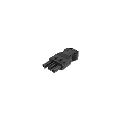 Female plug three-pole quick connectors gray graphite