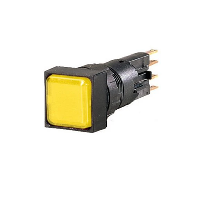 Feu de signalisation lentille jaune, avec ampoule 24V, Q25LF-GE/WB