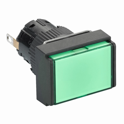 Feu de signalisation vert LED 24V rectangulaire plastique