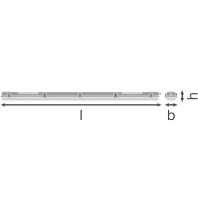 FEUCHTIGKEITSGESCHÜTZTES GEHÄUSE 1200 P 2XLAMP IP65 LEDV-Leuchte