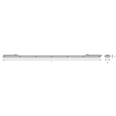 FEUCHTIGKEITSGESCHÜTZTES GEHÄUSE E IP65 1500 E 2XLAMP MT IP65 Leuchte