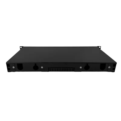 Fiber optic distribution box 24xSC duplex / 24xLC quad 19 1U with front panel and mounting accessories (glands, cable ties), extendable ALANTEC