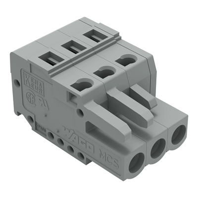 Fiche à ressort, pas de 5 mm, 3 voies